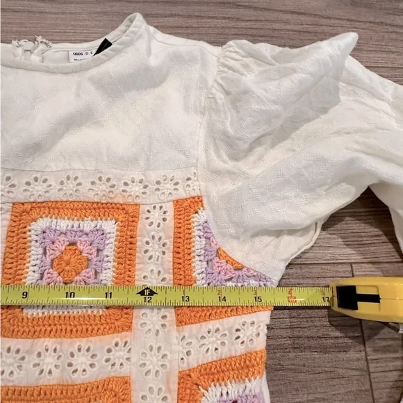 ASOS Design Broderie Crochet Bodice Maxi Bohemian Dress Size 4 - Picture 7 of 11